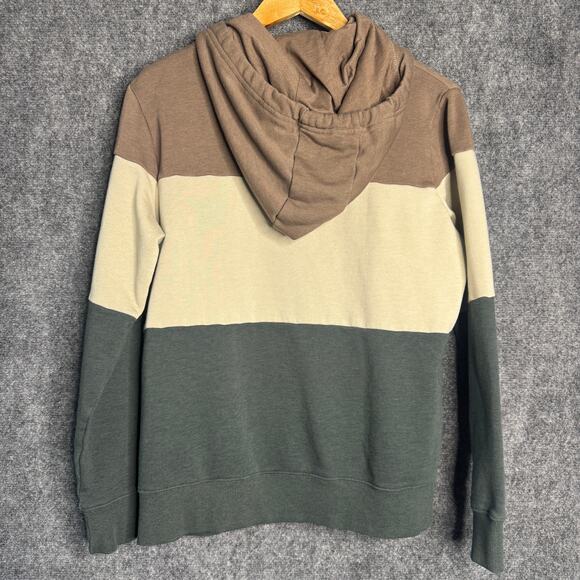 TenTree Banshee Hoodie Women Large Brown Green Colorblock Organic Cotton Neutral - Picture 3 of 12